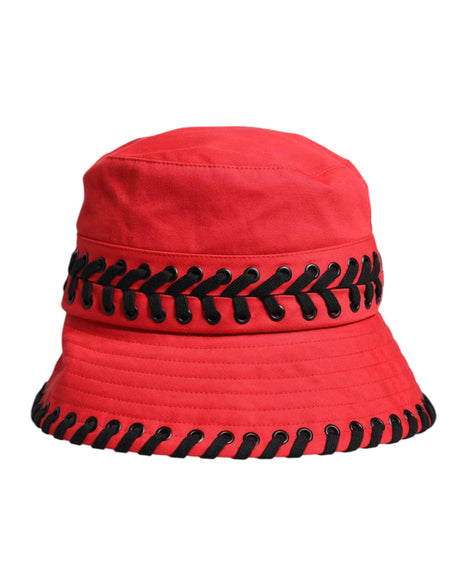 Dolce & Gabbana Red Lace Polyester Wide Brim Bucket Hat - Hilstor