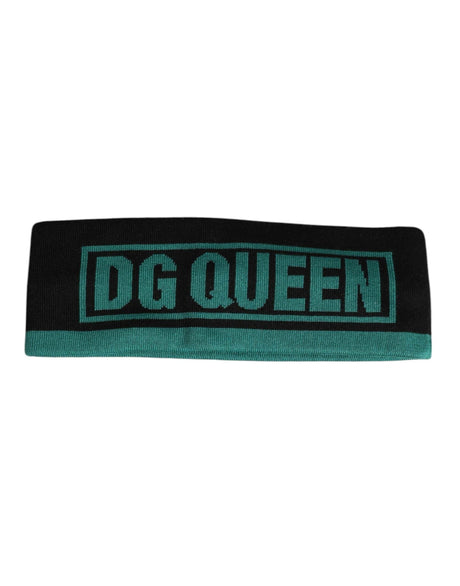 Dolce & Gabbana Black Silk Knitted DG Queen Head Band Hat - Hilstor