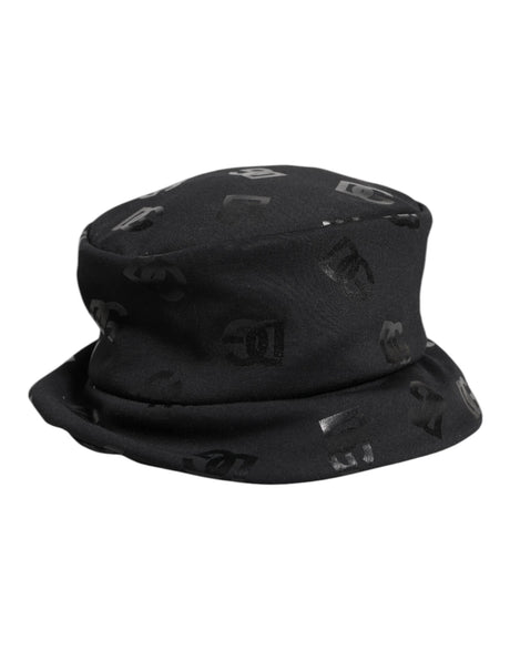 Dolce & Gabbana Black DG Monogram Polyester Jacquard Bucket Hat - Hilstor