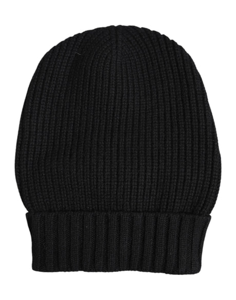 Dolce & Gabbana Black Cashmere Knitted Winter Beanie Hat - Hilstor