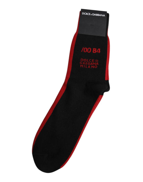 Dolce & Gabbana Black Nylon DG Logo Mid Calf Men Socks - Hilstor