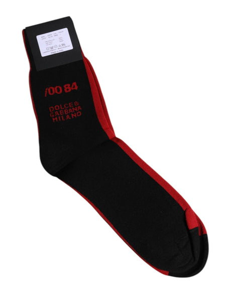 Dolce & Gabbana Black Nylon DG Logo Mid Calf Men Socks - Hilstor