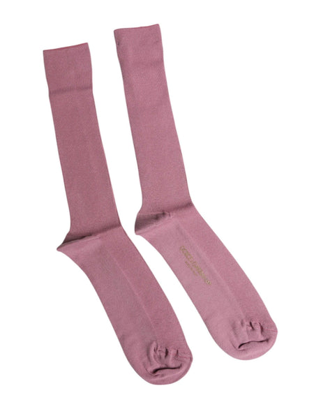 Dolce & Gabbana Rose Pink Cotton Over The Calf Socks - Hilstor