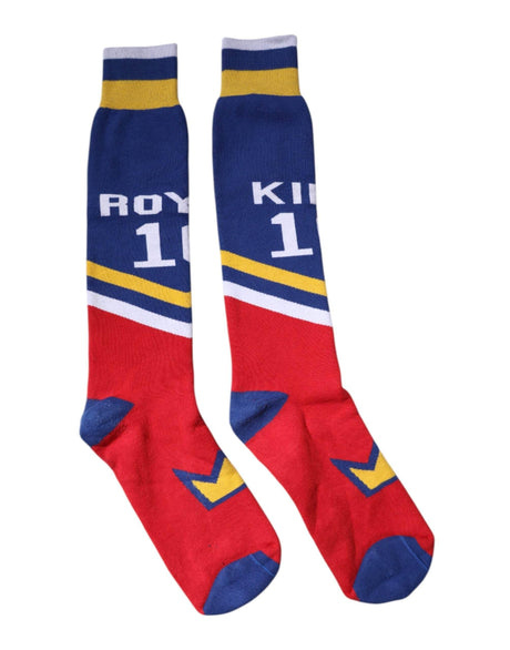 Dolce & Gabbana Multicolor Printed Cotton Over Calf Socks - Hilstor