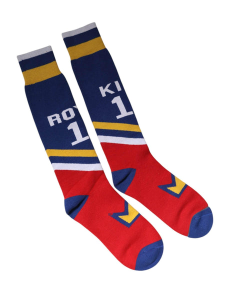 Dolce & Gabbana Multicolor Cotton Stretch Over Calf Socks - Hilstor