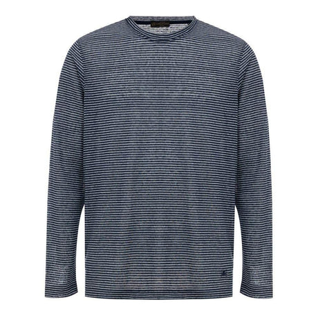 Corneliani Blue Linen Long Sleeve - Hilstor