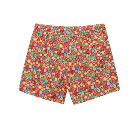 Isaia Red Polyester Swim Short - Hilstor