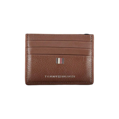 Tommy Hilfiger Sleek Leather Card Holder with Contrast Detailing - Hilstor