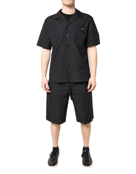 Dolce & Gabbana Black Cotton Men Pajama Set Sleepwear - Hilstor