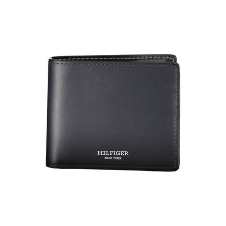 Tommy Hilfiger Elegant Blue Leather Bifold Wallet - Hilstor