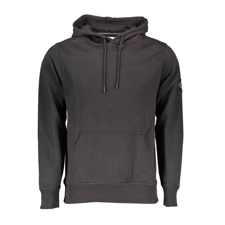 Calvin Klein Black Cotton Men Sweater with Central Pocket and Hood - Hilstor