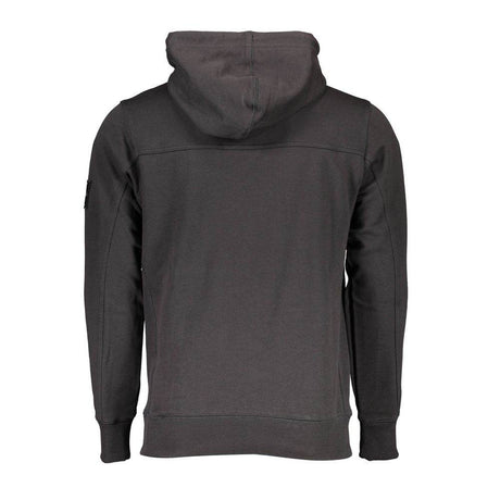 Calvin Klein Black Cotton Men Sweater with Central Pocket and Hood - Hilstor