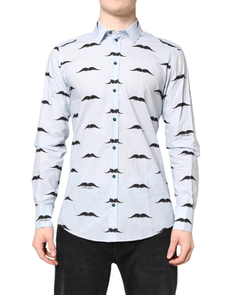 Dolce & Gabbana Light Blue Cotton MARTINI Formal Dress Shirt - Hilstor