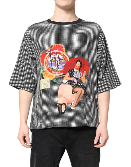 Dolce & Gabbana Black Graphic Print Short Sleeve T-shirt - Hilstor