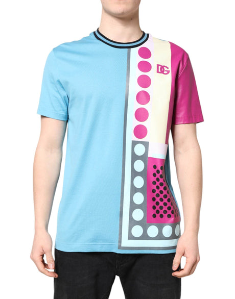 Dolce & Gabbana Multicolor Printed Logo Short Sleeve T-shirt - Hilstor
