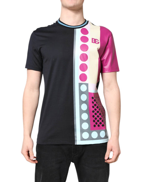 Dolce & Gabbana Multicolor Printed Logo Short Sleeve T-shirt - Hilstor