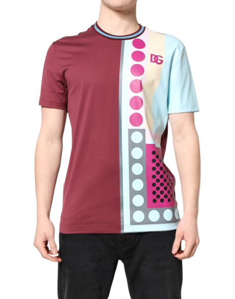 Dolce & Gabbana Multicolor Printed Logo Short Sleeve T-shirt - Hilstor