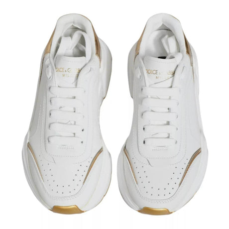 Dolce & Gabbana White Gold Daymaster Low Top Sneakers Shoes - Hilstor