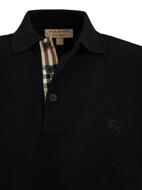 Burberry Black Cotton Collared Polo Shirt - Hilstor
