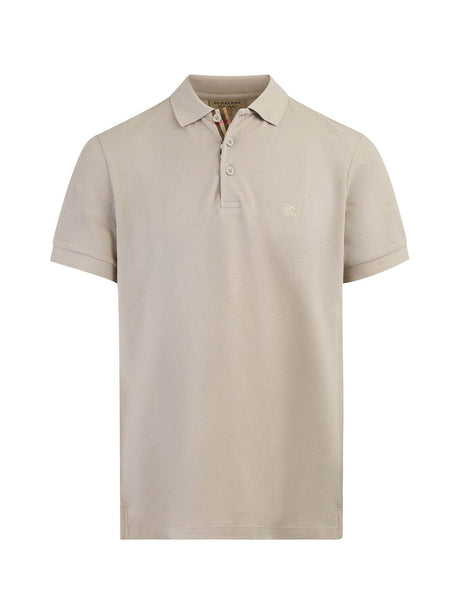 Burberry Pale Stone Cotton Collared Polo Shirt - Hilstor