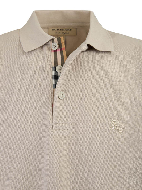 Burberry Pale Stone Cotton Collared Polo Shirt - Hilstor