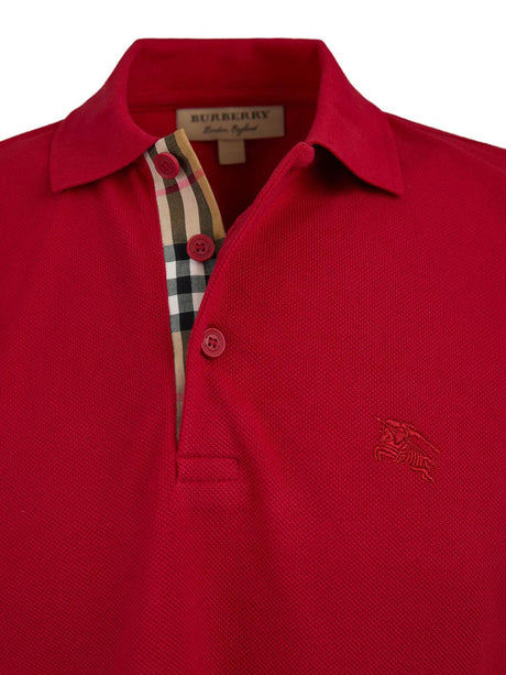 Burberry Red Cotton Collared Polo Shirt - Hilstor