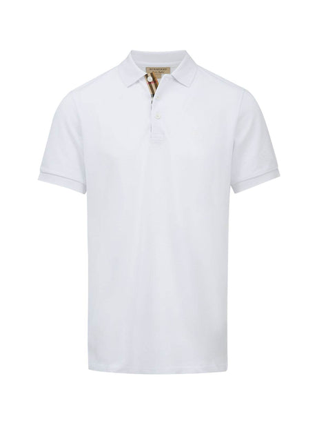 Burberry White Cotton Collared Polo Shirt - Hilstor