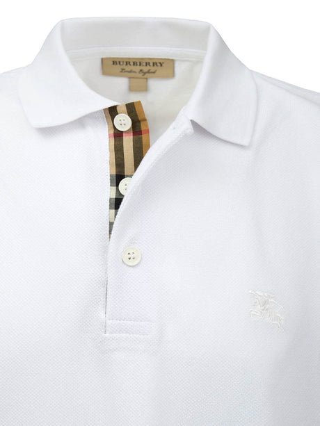 Burberry White Cotton Collared Polo Shirt - Hilstor