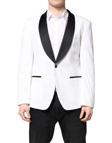 Dolce & Gabbana White Nylon Single Breasted Coat Blazer - Hilstor