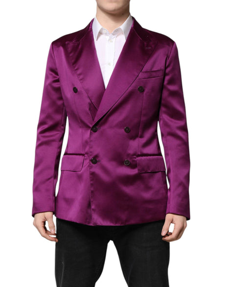 Dolce & Gabbana Purple Double Breasted Men Suit Coat Blazer - Hilstor
