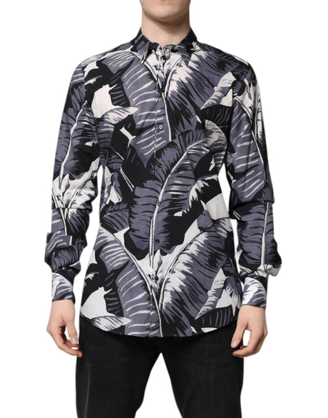 Dolce & Gabbana Multicolor GOLD Cotton Banana Leaf Print Shirt - Hilstor