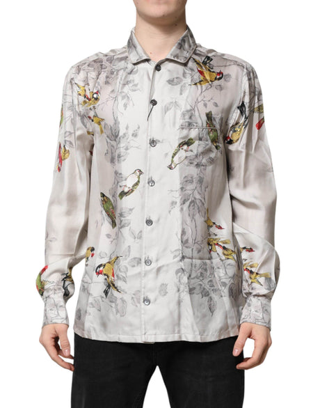 Dolce & Gabbana Multicolor Silk Printed Button Down Shirt - Hilstor