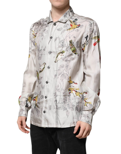 Dolce & Gabbana Multicolor Silk Printed Button Down Shirt - Hilstor