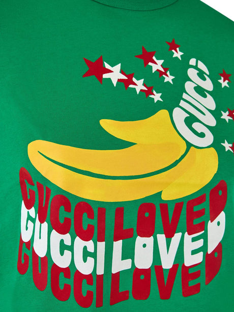 Gucci Green Cotton Logo T-Shirt - Hilstor