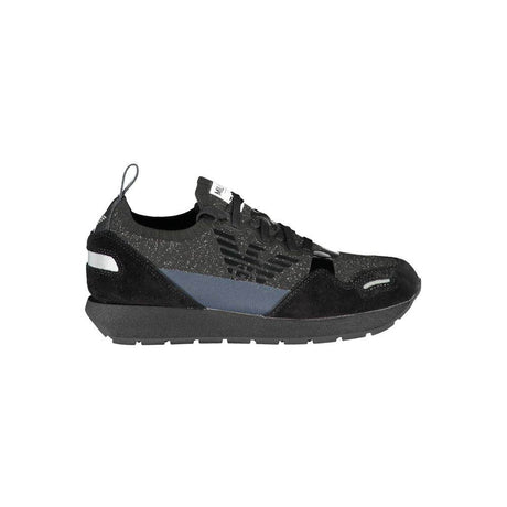 Emporio Armani Black Leather Women Sneaker - Hilstor