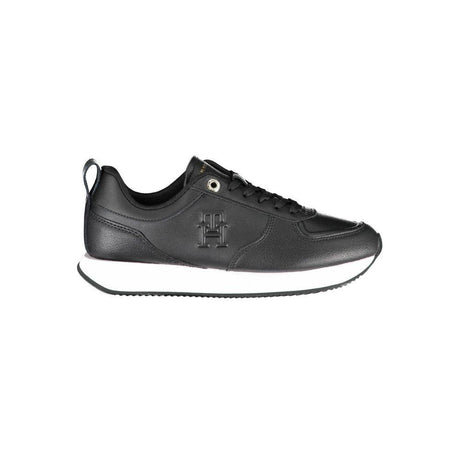 Tommy Hilfiger Black Leather Women Sneaker - Hilstor