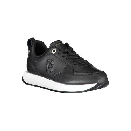 Tommy Hilfiger Black Leather Women Sneaker - Hilstor