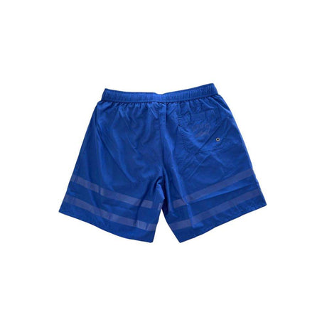 Iceberg Blue Polyester Men Swim Shorts - Hilstor
