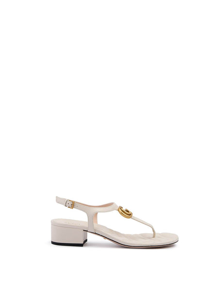 Gucci Mystic White Nappa Charlotte Leather Sandals - Hilstor