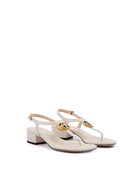 Gucci Mystic White Nappa Charlotte Leather Sandals - Hilstor