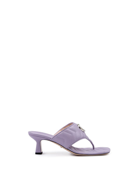 Gucci Mystic Purple Nappa Charlotte Leather Sandals - Hilstor