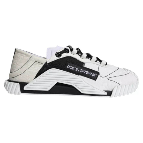 Dolce & Gabbana White Black Low Top NS1 Sneakers Shoes - Hilstor