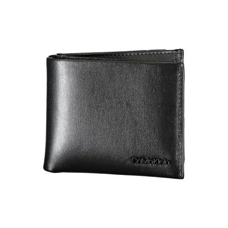 Calvin Klein Elegant Black Leather Dual-Compartment Wallet - Hilstor