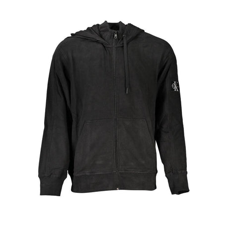 Calvin Klein Black Cotton Men Sweater with Hood and Pockets - Hilstor