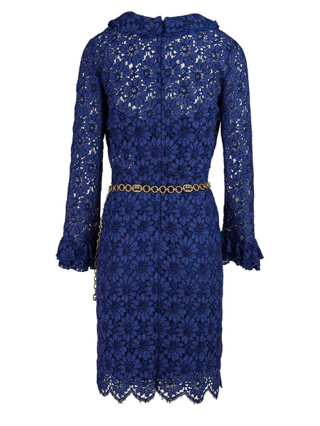 Gucci Blu Viscose and Cotton Mid Long Dress - Hilstor