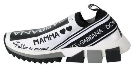 Dolce & Gabbana White Black Slip On Sorrento Sneakers - Hilstor