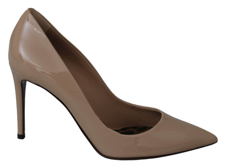 Dolce & Gabbana Beige Patent Leather Stiletto Heel Pumps - Hilstor