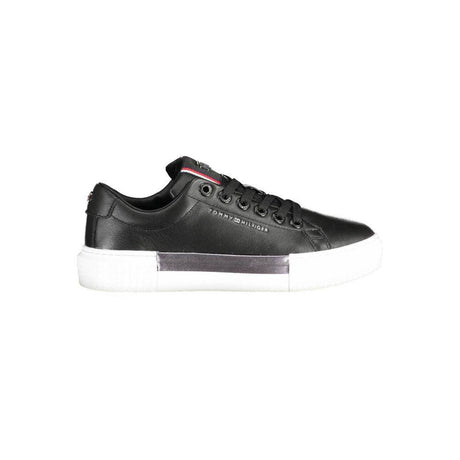 Tommy Hilfiger Black Leather Women Sneaker - Hilstor