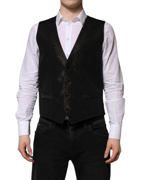 Dolce & Gabbana Dark Brown Dress Formal Men Waistcoat Vest - Hilstor