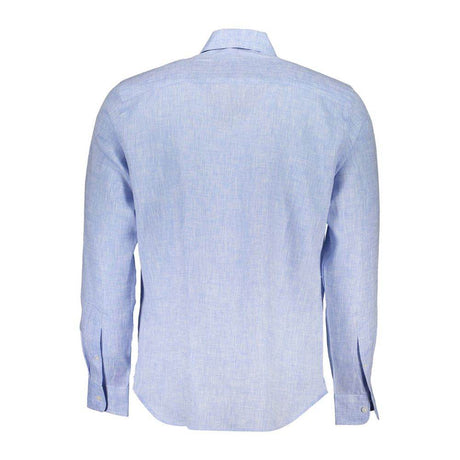 North Sails Light Blue Linen Men Shirt - Hilstor
